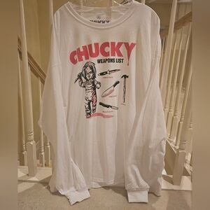 Chucky White Long Sleeve Men's Shirt